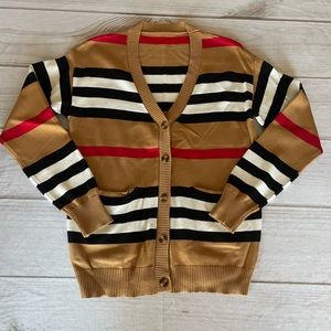Plaid Camel Cardigan NWOT M